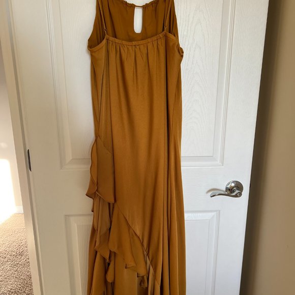 Banana Republic Ruffle Maxi Dress Golden Grass in L - Picture 4 of 10